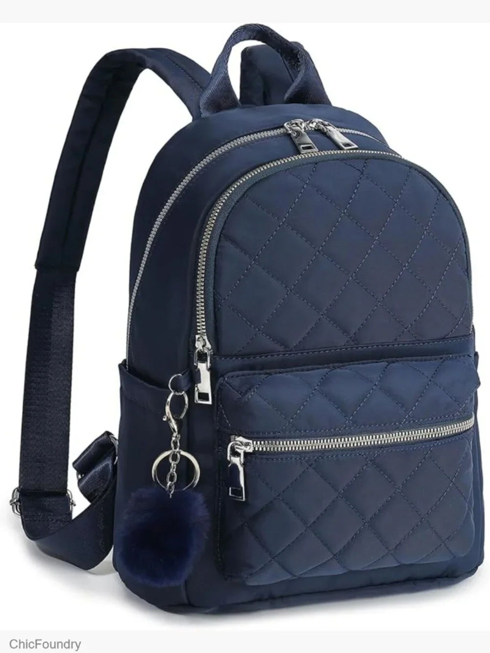 Lightweight Mini Backpack Purse Travel Bookbag with Removable Pom-Pom